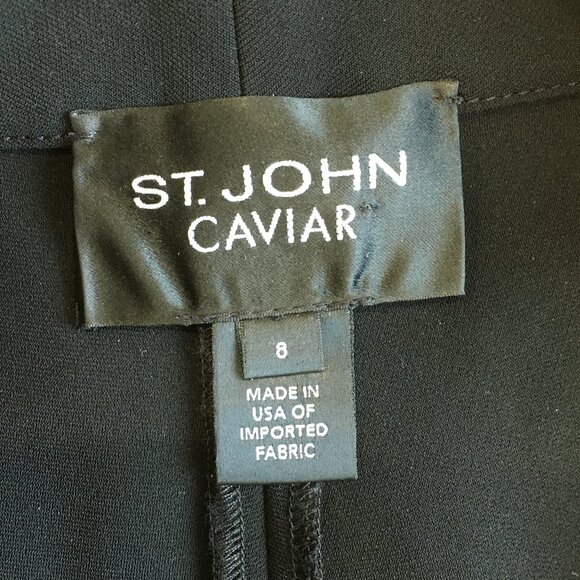 ST JOHN Caviar Black Crop/Ankle Dress Pant - Picture 2 of 6